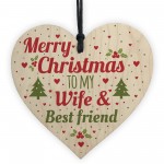 Christmas Gift For Wife Best Friend Wood Heart Tree Decoration