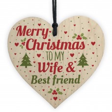 Christmas Gift For Wife Best Friend Wood Heart Tree Decoration