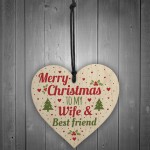Christmas Gift For Wife Best Friend Wood Heart Tree Decoration