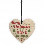 Christmas Gift For Wife Best Friend Wood Heart Tree Decoration