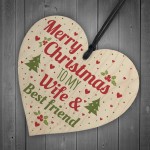 Christmas Gift For Wife Best Friend Wood Heart Tree Decoration