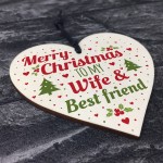 Christmas Gift For Wife Best Friend Wood Heart Tree Decoration