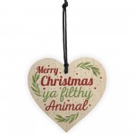 Christmas Filthy Animal Novelty Tree Decoration Wooden Bauble 