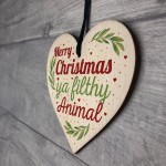 Christmas Filthy Animal Novelty Tree Decoration Wooden Bauble 