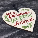 Christmas Filthy Animal Novelty Tree Decoration Wooden Bauble 