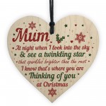 Mum Memorial Gift Christmas Tree Bauble Grave Wood Hanging Heart