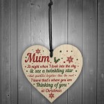 Mum Memorial Gift Christmas Tree Bauble Grave Wood Hanging Heart