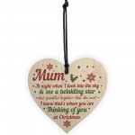 Mum Memorial Gift Christmas Tree Bauble Grave Wood Hanging Heart