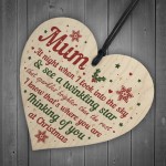 Mum Memorial Gift Christmas Tree Bauble Grave Wood Hanging Heart