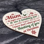 Mum Memorial Gift Christmas Tree Bauble Grave Wood Hanging Heart