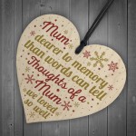 Mum Memorial Christmas Tree Bauble Grave Wooden Hanging Heart 