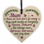 Mum Memorial Plaque Christmas Bauble Grave Wooden Hanging Heart 