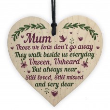 Mum Memorial Plaque Christmas Bauble Grave Wooden Hanging Heart 