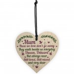 Mum Memorial Plaque Christmas Bauble Grave Wooden Hanging Heart 