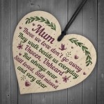 Mum Memorial Plaque Christmas Bauble Grave Wooden Hanging Heart 