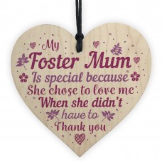 Foster Parent Mum Gifts Step Mum Mother Wood Heart Christmas 