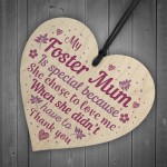 Foster Parent Mum Gifts Step Mum Mother Wood Heart Christmas 