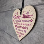 Foster Parent Mum Gifts Step Mum Mother Wood Heart Christmas 