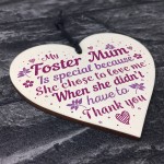 Foster Parent Mum Gifts Step Mum Mother Wood Heart Christmas 