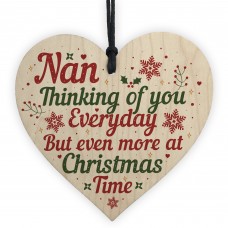 NAN Memorial Christmas Tree Bauble Grave Wooden Hanging Heart 