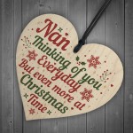 NAN Memorial Christmas Tree Bauble Grave Wooden Hanging Heart 