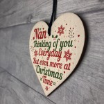 NAN Memorial Christmas Tree Bauble Grave Wooden Hanging Heart 