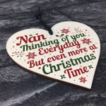 NAN Memorial Christmas Tree Bauble Grave Wooden Hanging Heart 