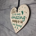 Happy Birthday Daddy To Be From Bump Wood Heart Dad Father Gift