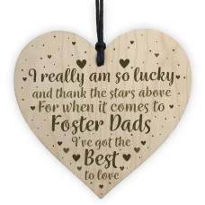 Foster Dad Parent Step Dad Gifts Wood Heart Sign Christmas Gifts