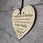 Foster Dad Parent Step Dad Gifts Wood Heart Sign Christmas Gifts