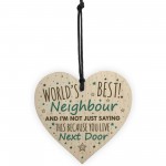 Christmas Best Neighbour Gifts Wooden Heart Keepsake Plaque