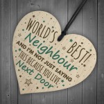 Christmas Best Neighbour Gifts Wooden Heart Keepsake Plaque