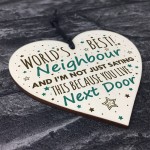 Christmas Best Neighbour Gifts Wooden Heart Keepsake Plaque