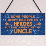 Uncle Is My Hero Novelty Birthday Christmas Plaque Gift Keepsake