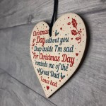 Great Dad Memorial Christmas Tree Bauble Wood Hanging Heart Sign
