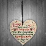 Gift For Mum Dad Nan Wife Christmas Tree Bauble Wood Heart Xmas 