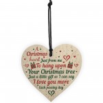 Gift For Mum Dad Nan Wife Christmas Tree Bauble Wood Heart Xmas 