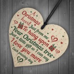 Gift For Mum Dad Nan Wife Christmas Tree Bauble Wood Heart Xmas 