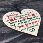 Gift For Mum Dad Nan Wife Christmas Tree Bauble Wood Heart Xmas 