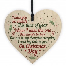 Christmas Miss You Memorial Wooden Bauble Tree Decoration Sign