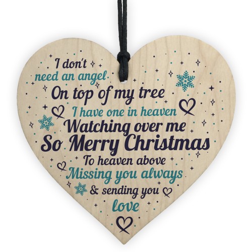 Memorial Christmas Decorations Xmas Tree Baubles Wood Heart 