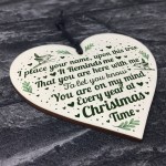 Christmas Time Memorial Bauble Tree Decoration Wooden Chic Gifts