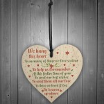 MUM DAD NAN Memorial Christmas Tree Bauble Wood Hanging Heart
