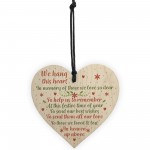 MUM DAD NAN Memorial Christmas Tree Bauble Wood Hanging Heart