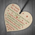 MUM DAD NAN Memorial Christmas Tree Bauble Wood Hanging Heart