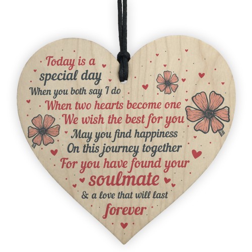 Wedding Gift Wooden Heart Plaque Mr And Mrs Good Luck Gift