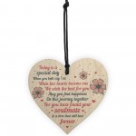 Wedding Gift Wooden Heart Plaque Mr And Mrs Good Luck Gift