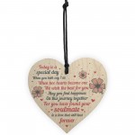 Wedding Gift Wooden Heart Plaque Mr And Mrs Good Luck Gift