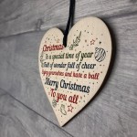 Christmas Friendship Family Bauble Tree Decoration Wooden Heart