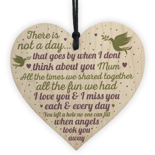 MUM Memorial Bauble Christmas Tree Plaques Wooden Heart Gift